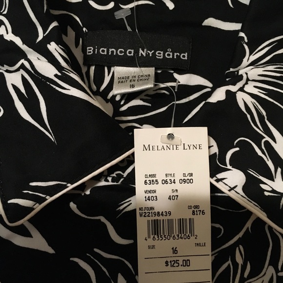 NWT Bianca Nygard black floral blazer suit jacket, Sz 16 - Picture 3 of 3